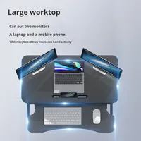 Station de travail mobile pliable à hauteur réglable avec cadre en métal