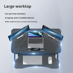 Đứng máy tính xách tay nâng bàn có thể gập lại điều chỉnh chiều cao di động máy trạm với khung kim loại - Product Image 3