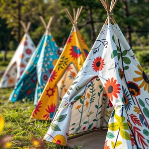Children's Painting <b>Tent</b>, Hand-painted Graffiti, Pure White Outdoor Household Activity Triangular <b>Small</b> <b>Tent</b>, Baby Play House - Product Image 1