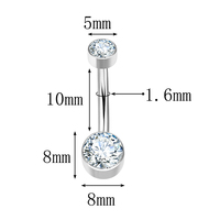 JIAXIN ASTM 36 Anneaux de nombril de qualité implantable 14G, bijoux de piercing corporel raffinés pour femmes