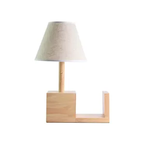 Lámpara de mesa de madera para estantería, escritorio funcional, protección ocular, para niños, estudio, diseño creativo, decoración