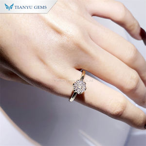 Bague de fiançailles Tianyu Fine Jewelry en moissanite, coupe jubilé, diamant de 7 mm, or massif 14 carats 18 carats, alliances pour cadeaux - Product Image 5
