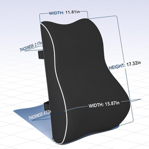 <span class=keywords><strong>Ergonomic</strong></span> Ghế văn phòng xe thắt lưng hỗ trợ gối 3D Bộ nhớ bọt trở lại đệm có thể giặt bìa làm giảm đau lưng cho lái xe tải - Product Image 2