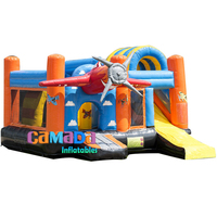 Nouveau design d'avion pour enfants videur sautant gonflable maison de rebond commerciale pull toboggan combo pour adultes avec souffleur