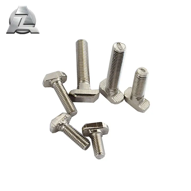 Aluminum 40 series tslot extrusion accessories fasteners ZJD-5027 M8*25 metric t slot screw bolts drop in studs