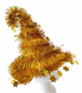 Sombrero de Bruja para Halloween, Gorro de Mago con Adornos de Estrellas de Encaje y Lazo Grande - Product Image 6