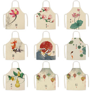 Chinese Style Polyester Sleeveless Chef <b>Apron</b> with Phoenix Pattern Reusable Adjustable <b>Waist</b> Luxury Custom Gift Packaging - Product Image 5