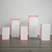 Ensemble de 5 supports de présentation cubiques en acrylique blanc premium à surface lisse pour gâteaux de mariage et décoration de scène