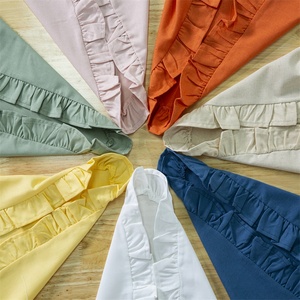 Serviettes en lin blanc personnalisées avec volants Serviettes de table de mariage en vrac réutilisables Tissu en lin lavé Serviettes en tissu personnalisées à volants - Product Image 1