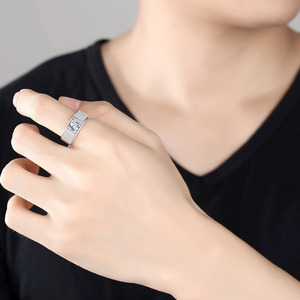 Zhong Nuo יוקרה בסדר הגר"א מוסמך Moissanite תכשיטי גברים Moissanite טבעת - Product Image 5