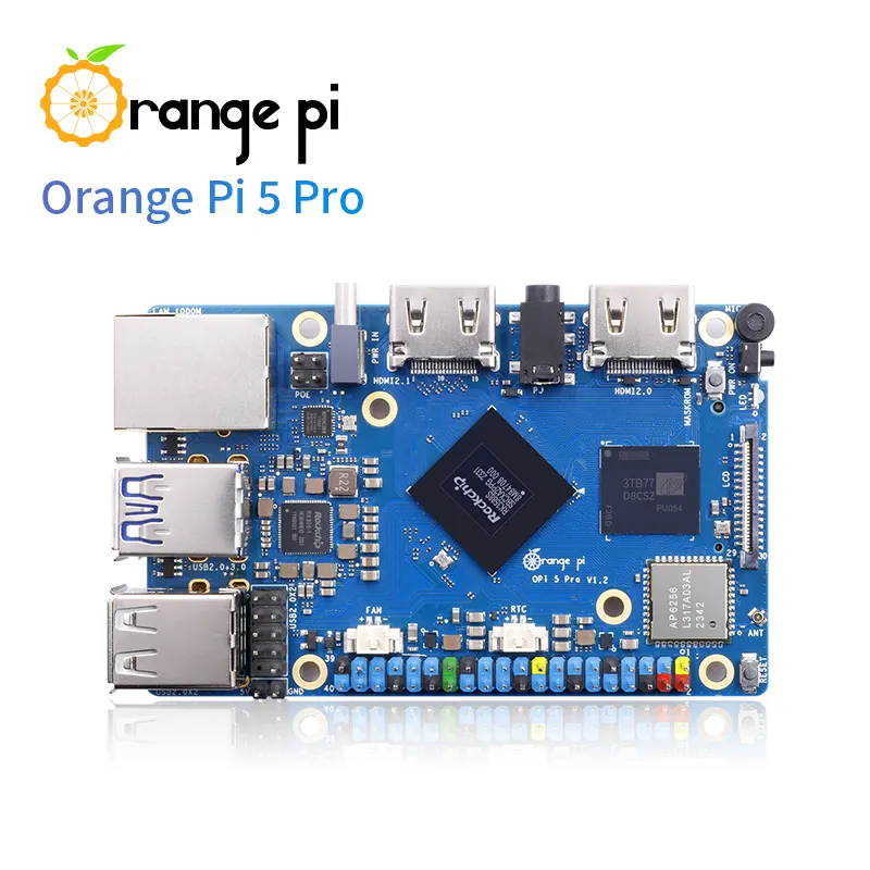 Oranje Pi 5pro Development Board Lpddr5 Ruixinmicro Rk 3588S Bluetooth Wifi Kan Worden Aangesloten Op Ssd