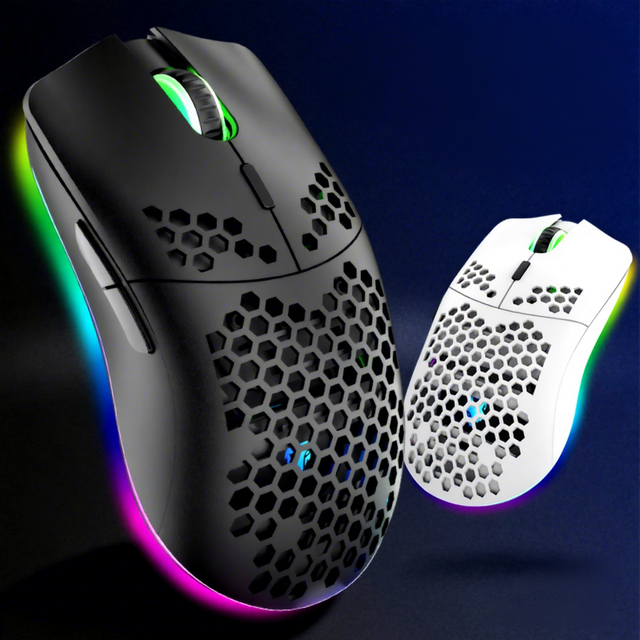 XYH80 2.4G Wireless Gaming Mouse RGB 4 Programmable Buttons Lightweight Ergonomic Design with Honeycomb Shell for PC Gamer