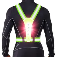 Custom Logo Printed Reflective Mesh Safety LED Running Vest