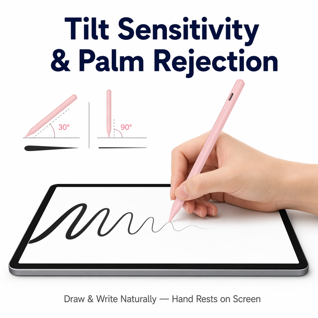 Palm Rejection Stylus Pen with Palm Rejection Tilt Sensitivity Fast Type-C 13 Min Charge Magnetic Pencil 2018-2026