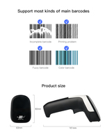 Escáner de código de barras DS5210 2,4G inalámbrico de mano 1D CCD interfaz USB para solución POS de supermercado en Stock