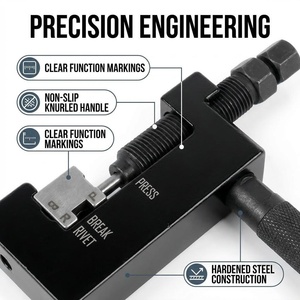 <span class=keywords><strong>Kit</strong></span> d'outils de démontage et de rivetage de chaîne CiHOO pour <span class=keywords><strong>moto</strong></span>, pour chaînes à joints toriques 520/525/530, comprenant coupe-chaîne, riveteuse et outil d'installation, en plastique - Product Image 2