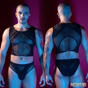 Hot Sale One Piece Black Temptation Low-Rise Floral Pattern Fishnet <strong>Bodystocking</strong> <strong>Men's</strong> Sexy Lingerie In-Stock for Party - Product Image 6