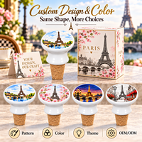Bouchon de bouteille en céramique souvenir de voyage Paris France Tour Eiffel Paysage de la Seine Bouchon de vin avec boîte cadeau Vente en gros