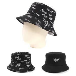 2023 Hot Selling High Quality Custom All Over Print Reversible Bucket Hat Embroidery Logo Pattern