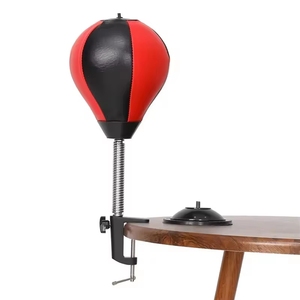 Sac de frappe de boxe en cuir PU, vente en gros d'usine, boule de vitesse de boxe de bureau, inclut un support, cible de frappe de boxe amovible - Product Image 1