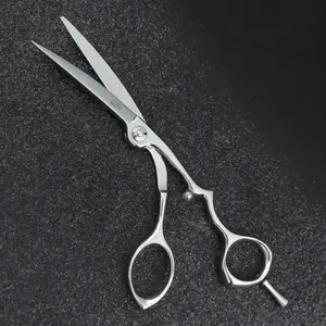 5.5" Professional Hair Salon Shears Pet Dog Curved Animal Grooming Scissors Beauty Stainless Steel Razor Edge JR27-55