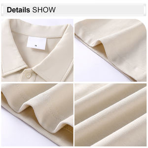 사용자 정의 자수 로고 폴로 셔츠 남여 공용 캐주얼 면 하이 퀄리티 남자 반소매 폴로 셔츠 - Product Image 4