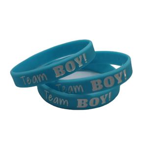 Braccialetto in Silicone Reversibile Blu Reale e Grigio con Scritta 'He Ascended', Braccialetti in Gomma Siliconica - Product Image 5