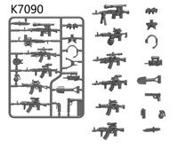 Pack d'armes miniatures, ensemble de jouets DIY avec mini mitrailleuses, blocs de construction ABS ajustés, briques de combat