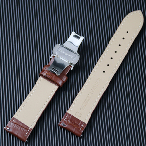 สายนาฬิกาหนังแท้คุณภาพสูงพร้อมตัวล็อคสายแบบบานพับ,สายนาฬิกาสีดำม่วงเขียว - Product Image 6