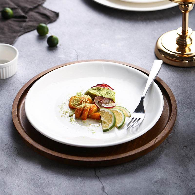 Custom Logo Printed White Porcelain Plates for Restaurants