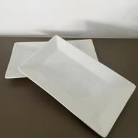 Assiette à dîner rectangulaire en porcelaine de 9.5 pouces Lots en stock en usine Super White Hotel Restaurant Use Assiette en porcelaine plate classique