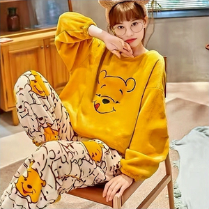 Set di pigiami di flanella all'ingrosso per le donne-<span class=keywords><strong>abbigliamento</strong></span> <span class=keywords><strong>da</strong></span> notte caldo in pile di corallo, Logo personalizzato, <span class=keywords><strong>abbigliamento</strong></span> <span class=keywords><strong>da</strong></span> salotto invernale e <span class=keywords><strong>abbigliamento</strong></span> per la <span class=keywords><strong>casa</strong></span> - Product Image 4