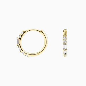 Premium 10K Lab Grown Diamond <b>Huggie</b> <b>Hoop</b> <b>Earrings</b> Sterling <b>Silver</b> Rhodium Plated IGI Certified for Women Hot Sale Stylish - Product Image 4