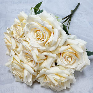 Ramos de Rosas Artificiales Púrpuras de 10 cm de Diámetro de Cabeza de Flor y 40 cm de Altura, 7 Cabezas, Arreglos de Rosas Realistas, Rosas de Seda con Forma de Cuerno Grande - Product Image 5