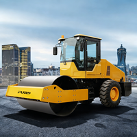 Rouleau compacteur vibrant à tambour unique FURD pour routes, 6 tonnes, moteur diesel refroidi par eau, pompe à haute performance, compacteur à roulement élevé