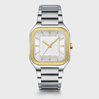 Montre pour homme de haute qualité, acier inoxydable original, mouvement japonais, étanche, cadran personnalisé, montre classique carrée de luxe pour homme