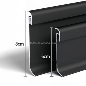 Hợp kim nhôm hình vòng cung <span class=keywords><strong>Led</strong></span> chân tường ván chân tường H60 mm Silicone khuếch tán kênh tuyến tính dải ánh sáng cho khách sạn tầng tường góc - Product Image 2