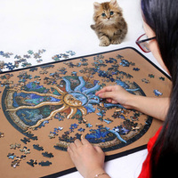 Jeu de puzzle rond en carton personnalisé de 500 pièces, 48 cm, encre de soja, ajustement parfait, boîte écologique à 3 couches, épaisse et sûre, conforme aux normes EN71 CE ISO, jouet éducatif de qualité supérieure