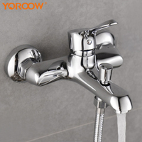 Robinet de douche thermostatique sur pied pour hôtel, avec barre coulissante et jet de pluie doux, pour baignoire et douche