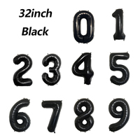 Ballons en aluminium de 32 pouces, couleur or rose, argent, noir, vert, chiffres, vente en gros, fournitures pour fêtes, décorations pour Halloween, remise de diplômes