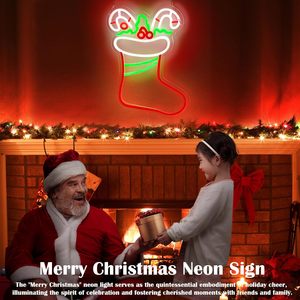Christmas stocking gift LED neon indoor no-installation hanging ambient light shop <b>sign</b> indicator light luminous <b>sign</b> 5V 12V - Product Image 6