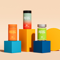 Pot en plastique pour animaux de compagnie résistant aux enfants, imprimé personnalisé, large bouche 180ml 240ml 300ml rond Eco Crc Mason Spice Jar Sqeeze Cap Container