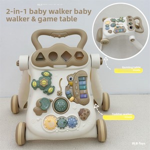 Marche-bébé pliable réglable en hauteur anti-basculement pour bébés de 6 à 18 mois - Chariot d'apprentissage musical léger - Product Image 4