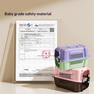 छोटे बिल्ली कुत्ते हवाई वाहक पालतू खेप बॉक्स आधुनिक डिजाइन पोर्टेबल लुभावनी यात्रा अनुकूल वर्ग आकार का पीपी वाहक बैग - Product Image 5