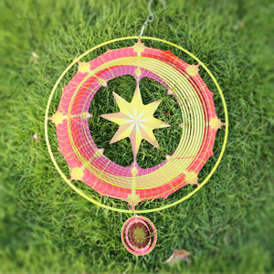 ของตกแต่งสวนขายส่ง จี้โลหะสีเขียวทะเล ตัวหมุนลม - Product Image 3