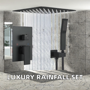 Luxury Single Handle Rainfall Wall-<b>Mounted</b> Shower System Set with Jet <b>Spray</b> Brass Construction for Bathroom - Product Image 2