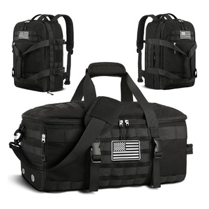 Mochila de viaje 3 en 1 para hombre, bolsa de gimnasio táctica de lona, bolsa de rango nocturno de fin de semana con bolsillo húmedo - Product Image 1