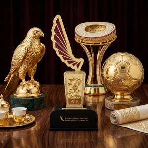 Trofeo Metálico Personalizado, Chapado en Oro, con Forma de Ala y Esmalte Rojo, Grabable, para Premios Empresariales y Recuerdos de Excelencia Corporativa - Product Image 5