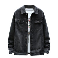 Veste en jean décontractée tendance pour hommes pour le printemps et l'automne style délavé avec vestes en jean