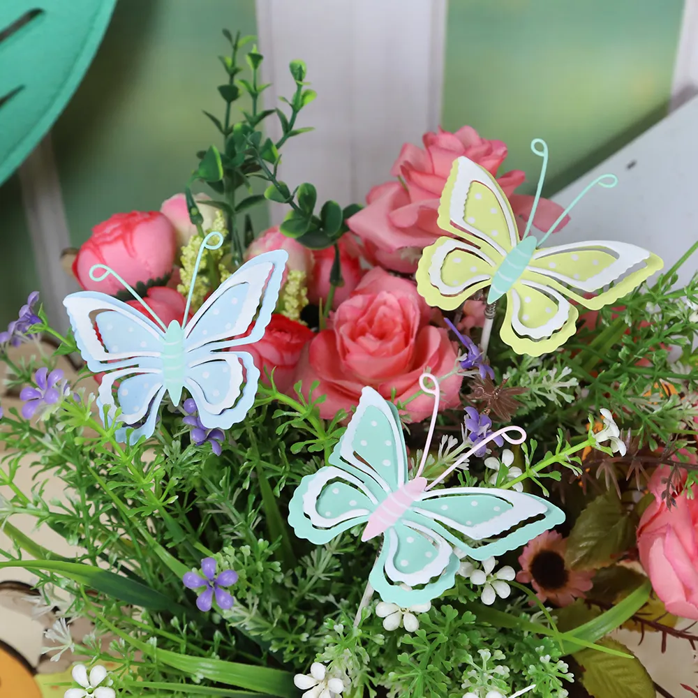 China supplier metal crafts decorative butterfly garden sticks ornament
